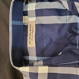 Burberry Mens Blue and White plaid shirt